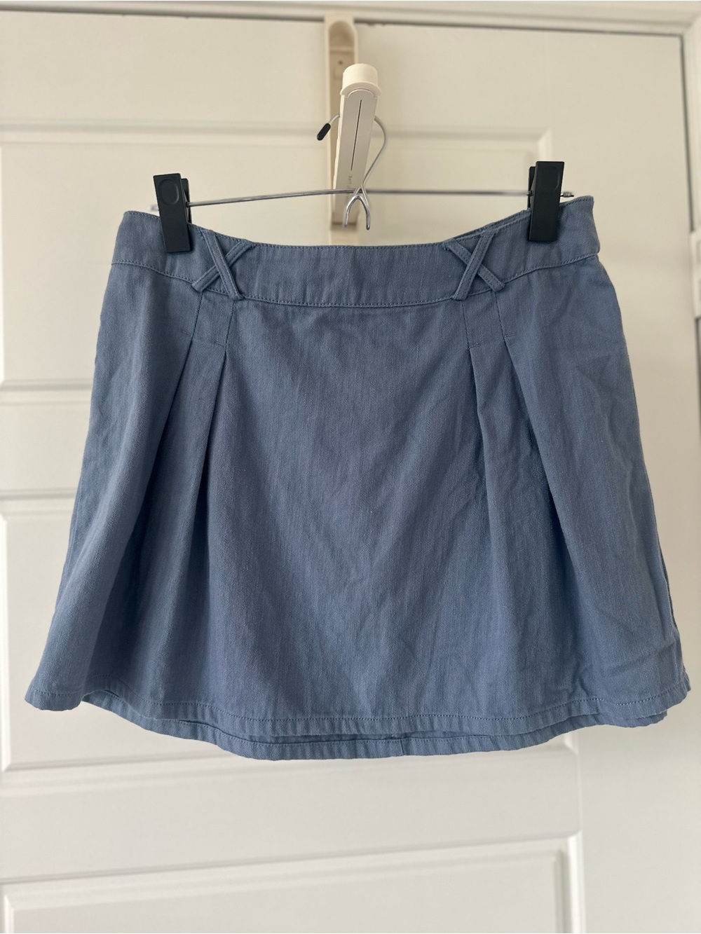 Women's Blue Pleated A-Line Mini Skirt
